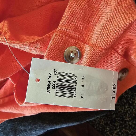 Old Navy Girl's Coral Button-Up Romper - Picture 5 of 5